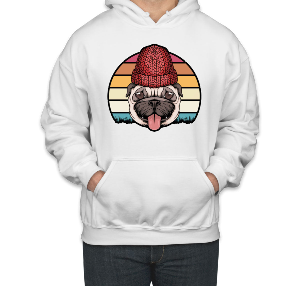 Retro Pug Dog Vintage Unisex Hoodie