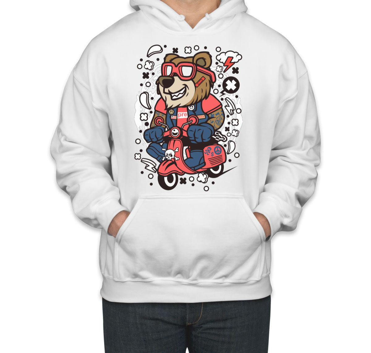 Scooter Bear Unisex Hoodie