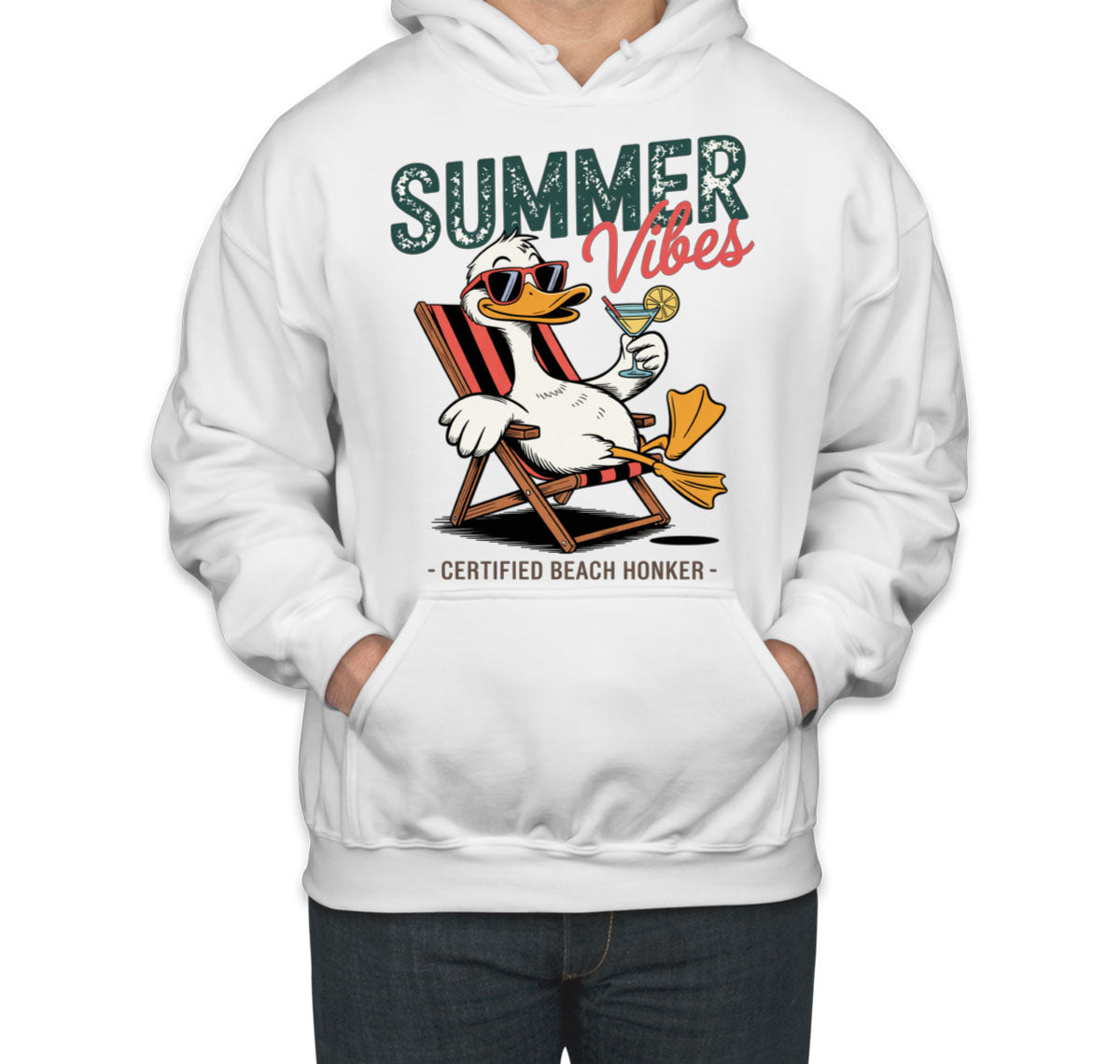 Summer Vibes Funny Duck Unisex Hoodie