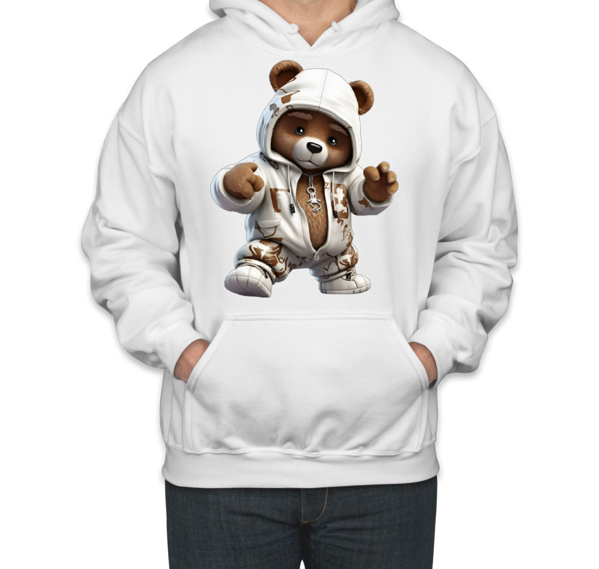 Teddy Bear Wearing Streetwear Unisex Hoodie