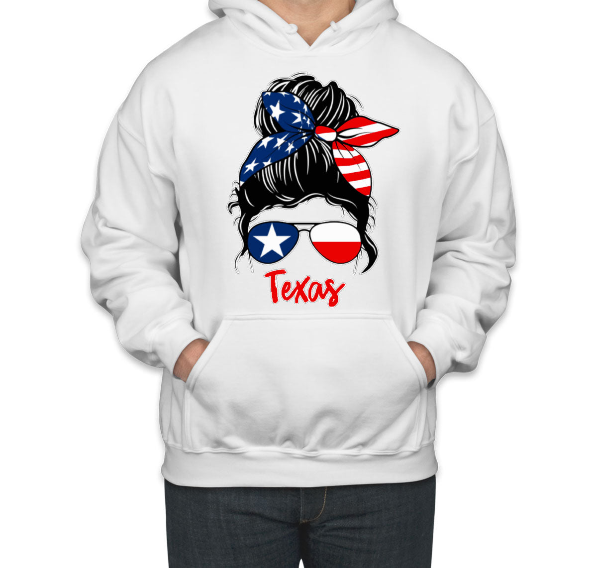 Texas Messy Bun Patriotic Unisex Hoodie
