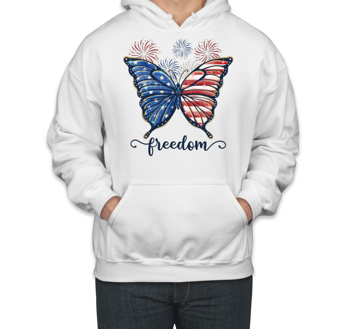 Freedom Butterfly USA Patriotic Unisex Hoodie