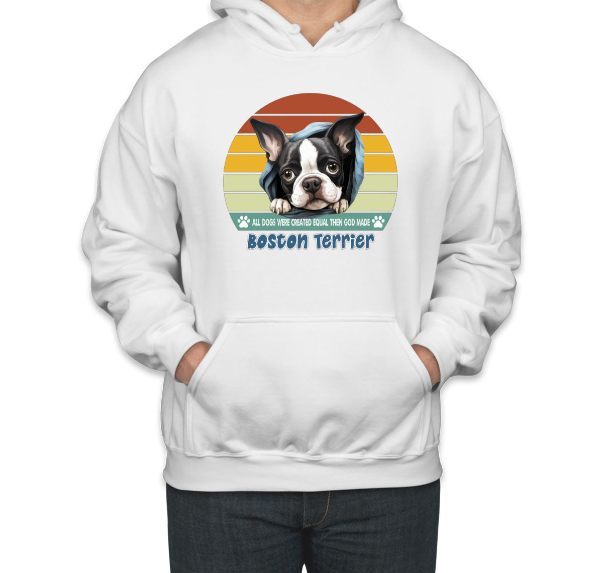 All Dogs Were Created Equal Boston Terrier Unisex Hoodie