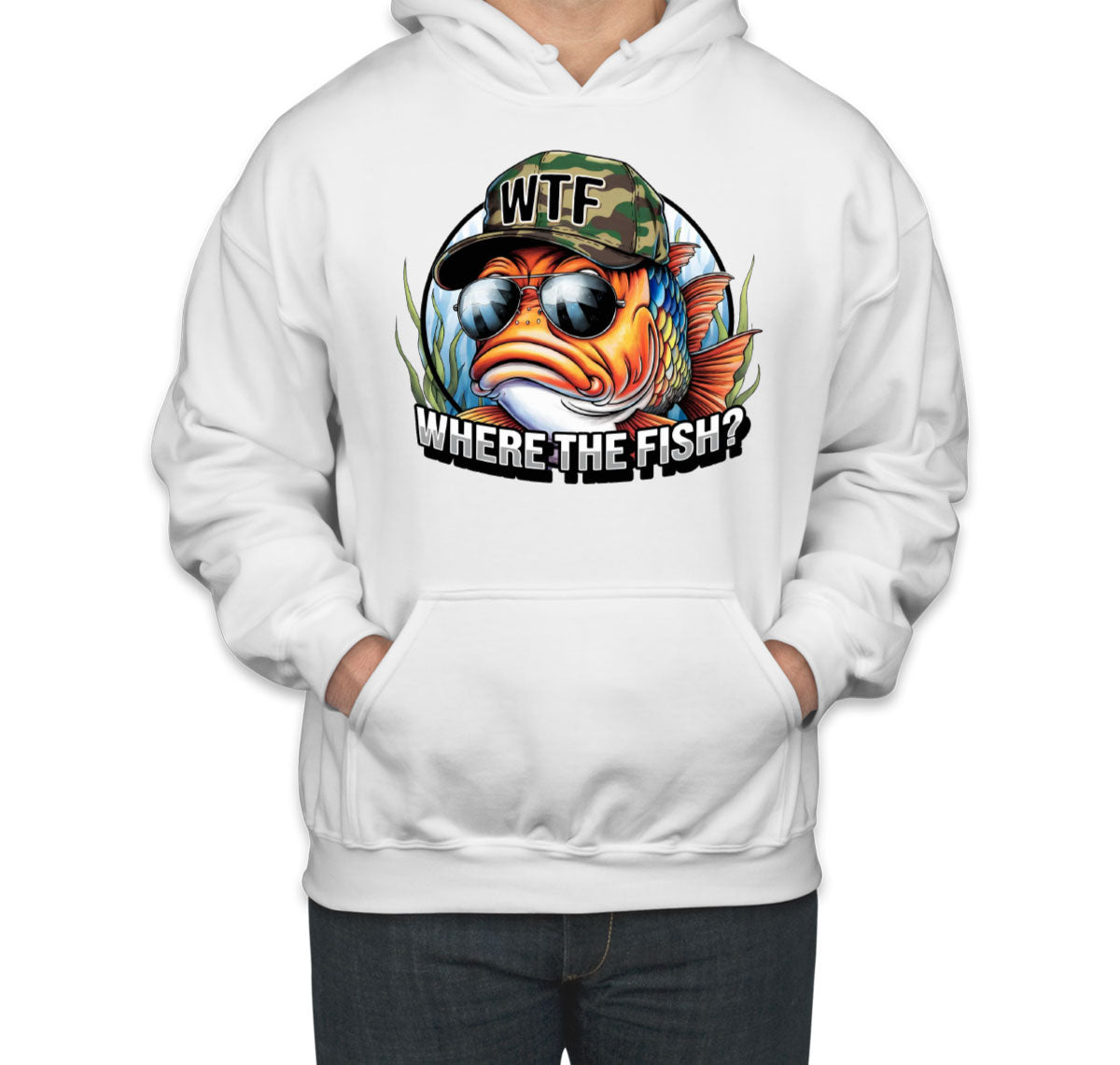 WTF Where The Fish Hunting Bass Fishing Unisex Hoodie
