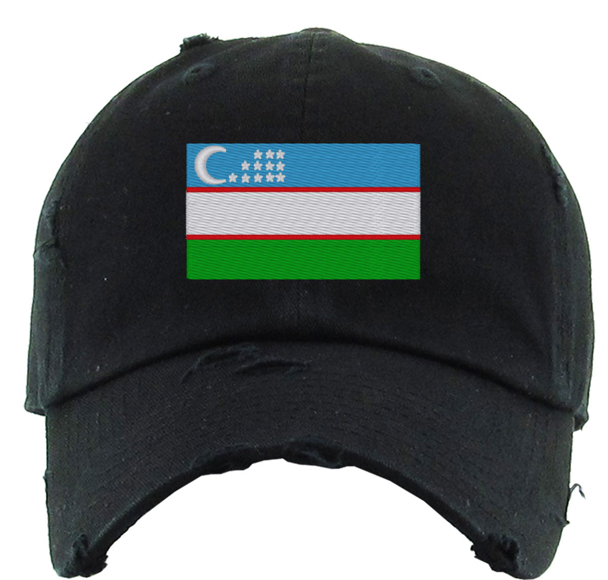 Uzbekistan Flag Vintage Baseball Cap