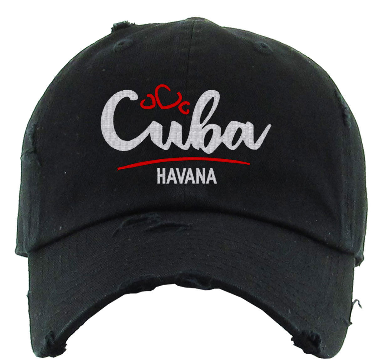 Cuba Typography Vintage Baseball Cap