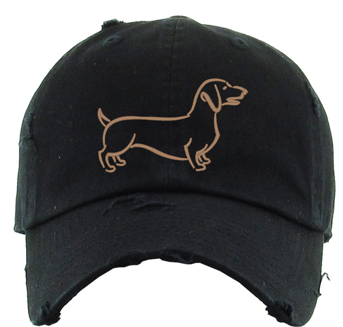 Dachshund Dog Silhouette Vintage Baseball Cap