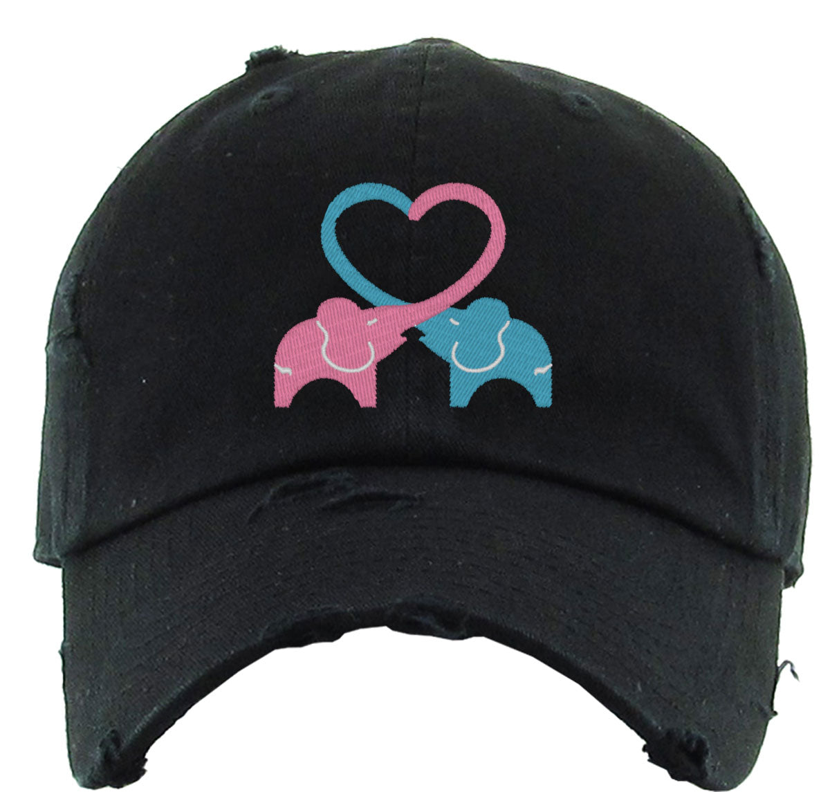 Elephant Hearts Vintage Baseball Cap
