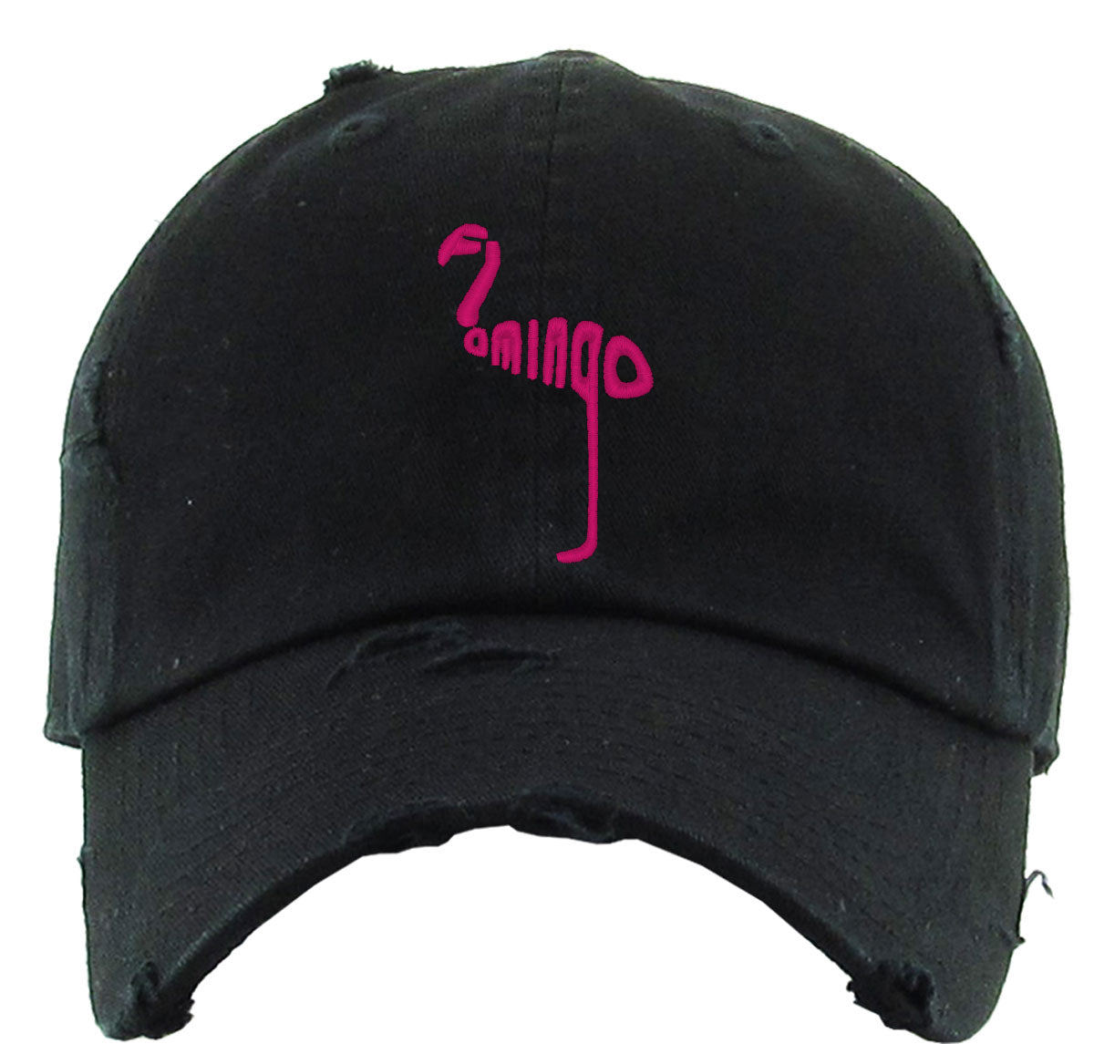 Flamingo Typography Vintage Baseball Cap