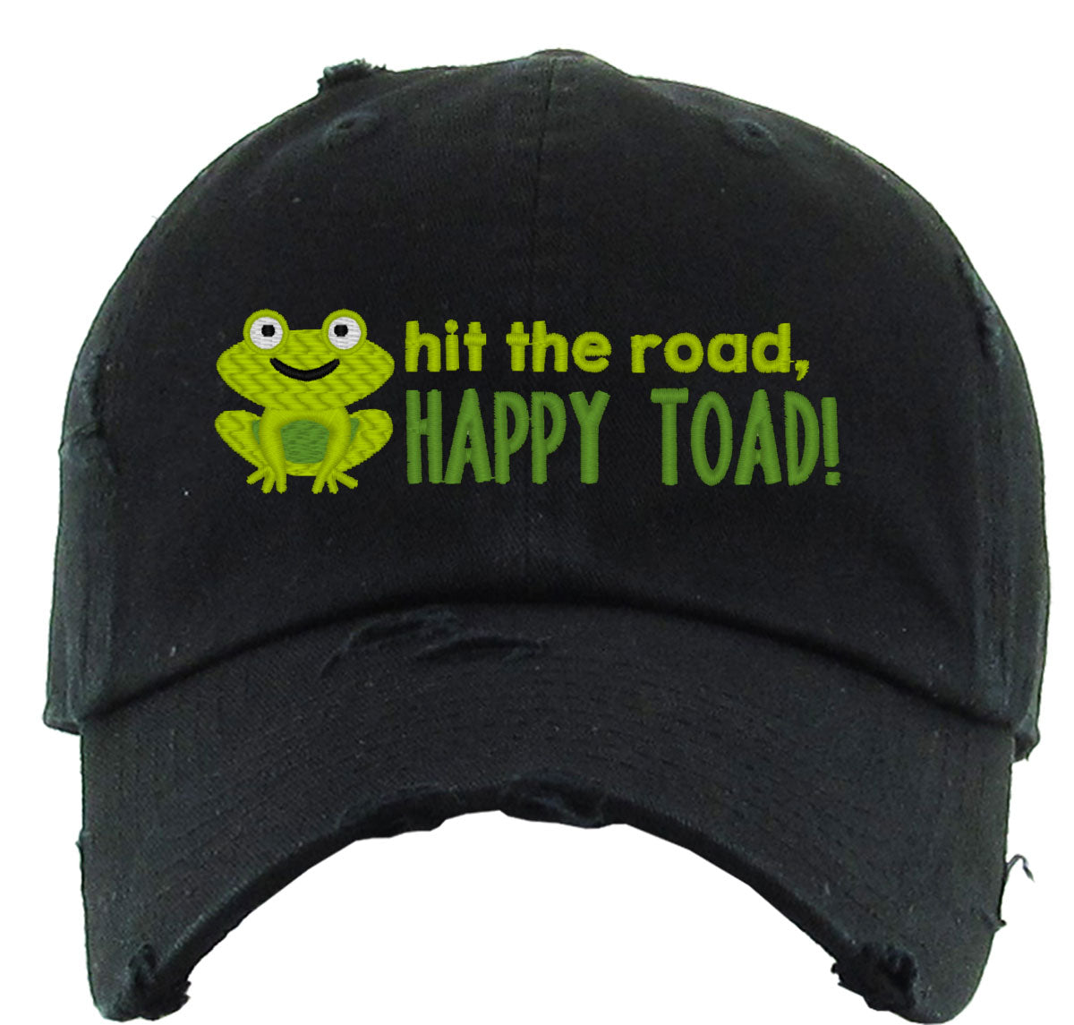 Hit The Road Happy Toad Frog Vintage Baseball Cap