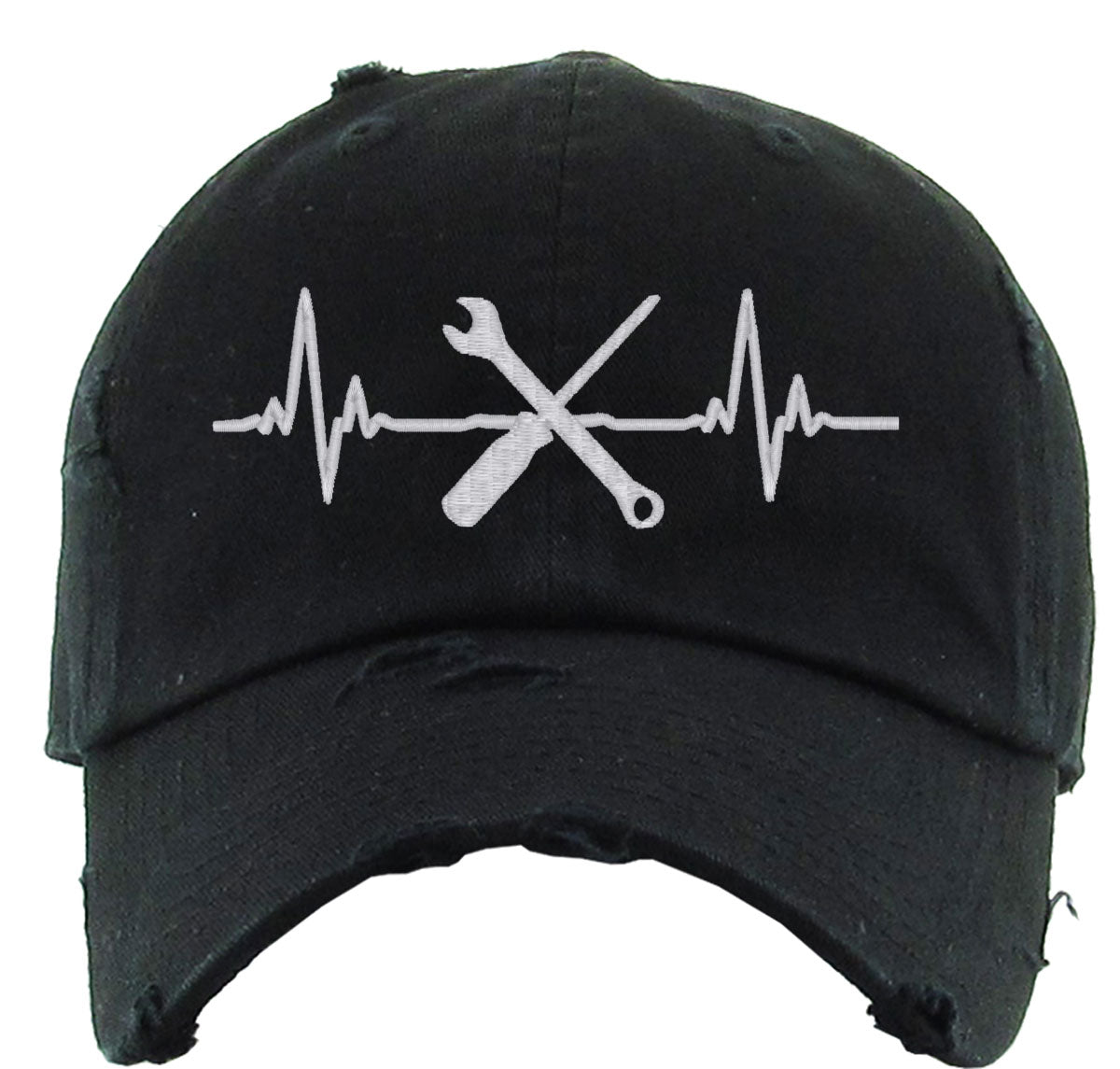 Mechanic Heartbeat Lifeline Vintage Baseball Cap