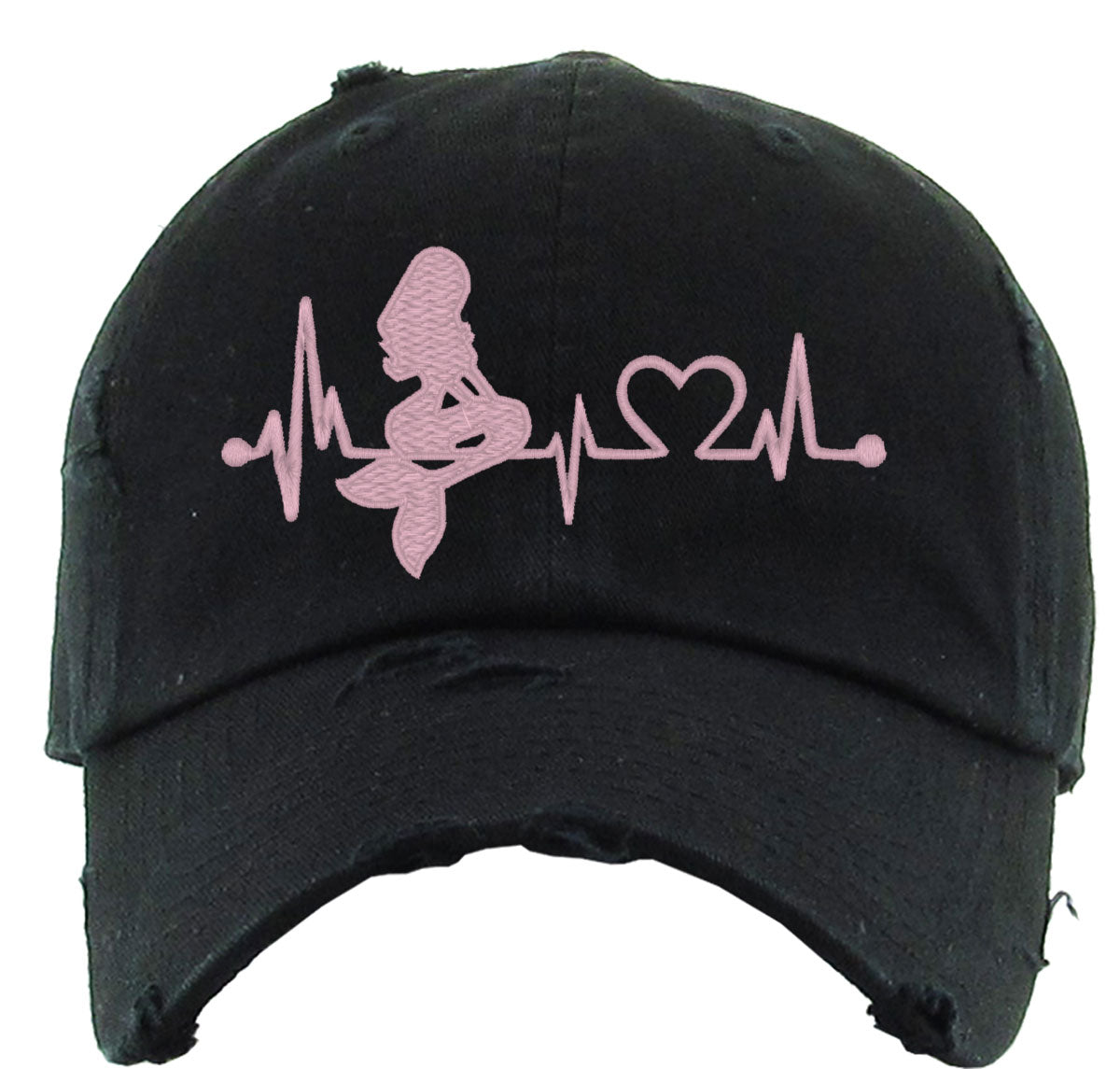 Mermaid Heartbeat Lifeline Vintage Baseball Cap