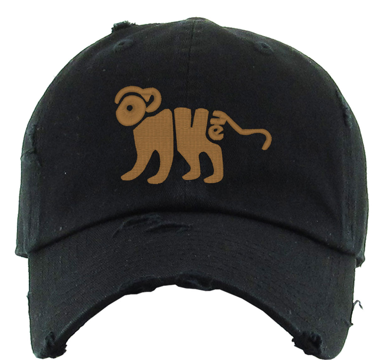Monkey Typography Vintage Baseball Cap
