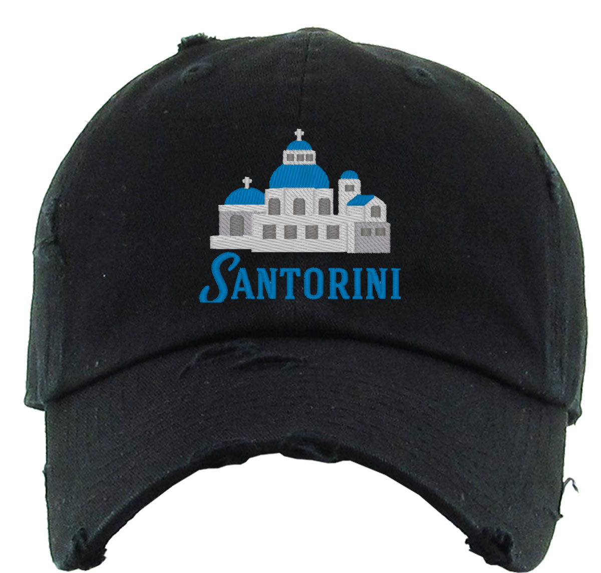 Santorini Greece Vintage Baseball Cap