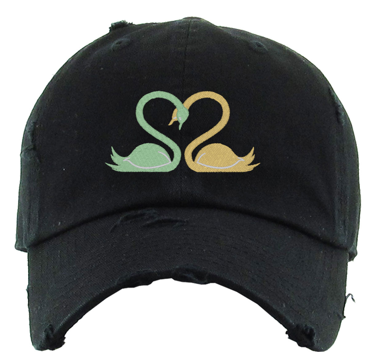 Swan Hearts Vintage Baseball Cap