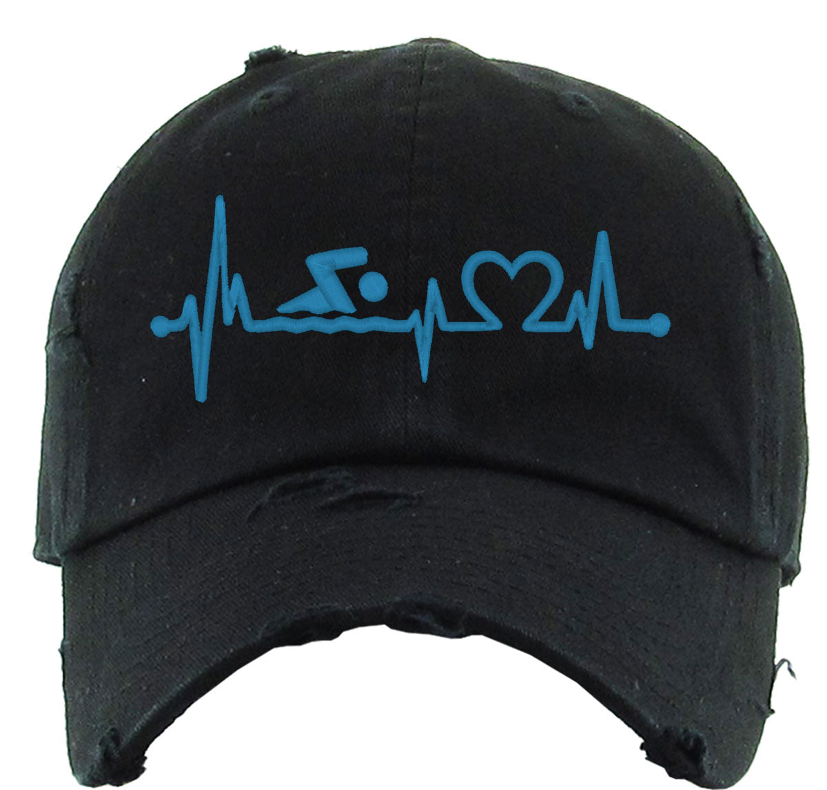 Swimming Heartbeat Lifeline Vintage Baseball Cap
