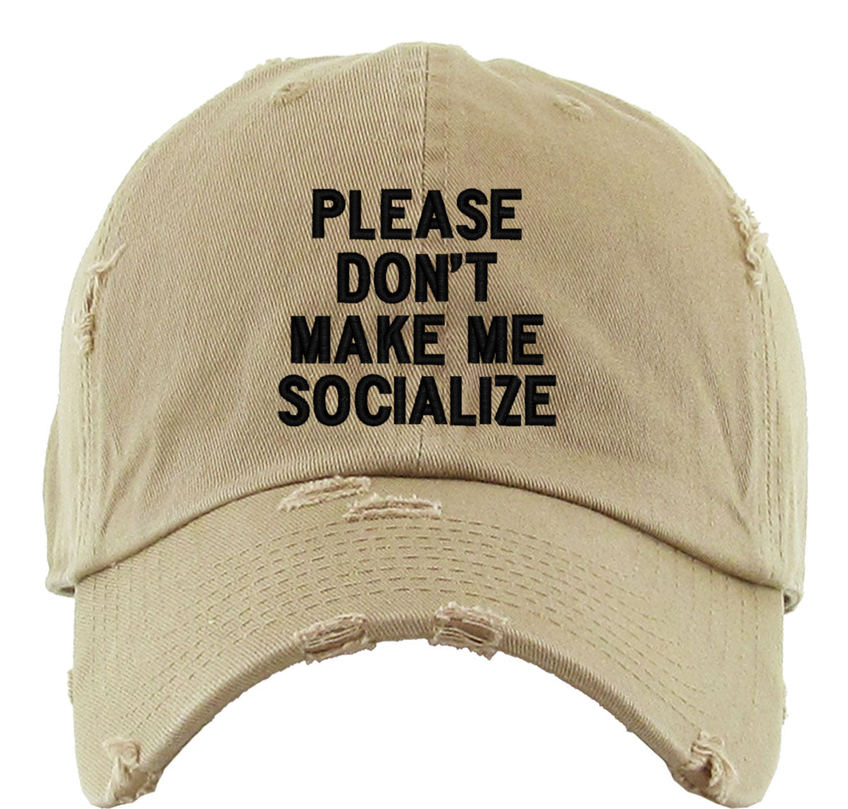 Please Don't Make Me Socialize Vintage Baseball Cap