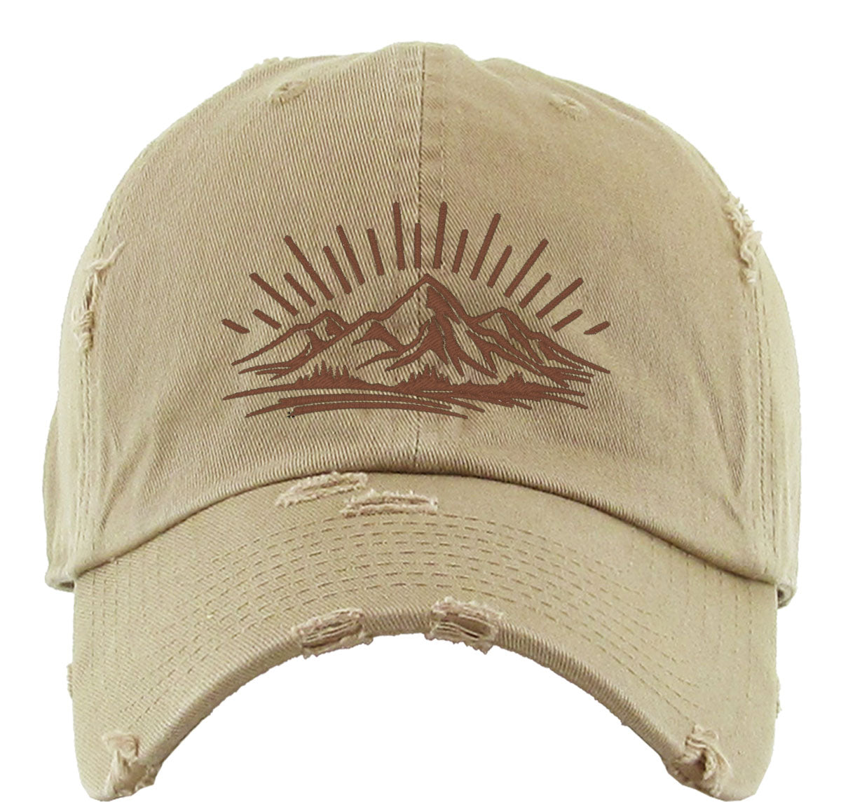 Mountain Outline Silhouette Vintage Baseball Cap
