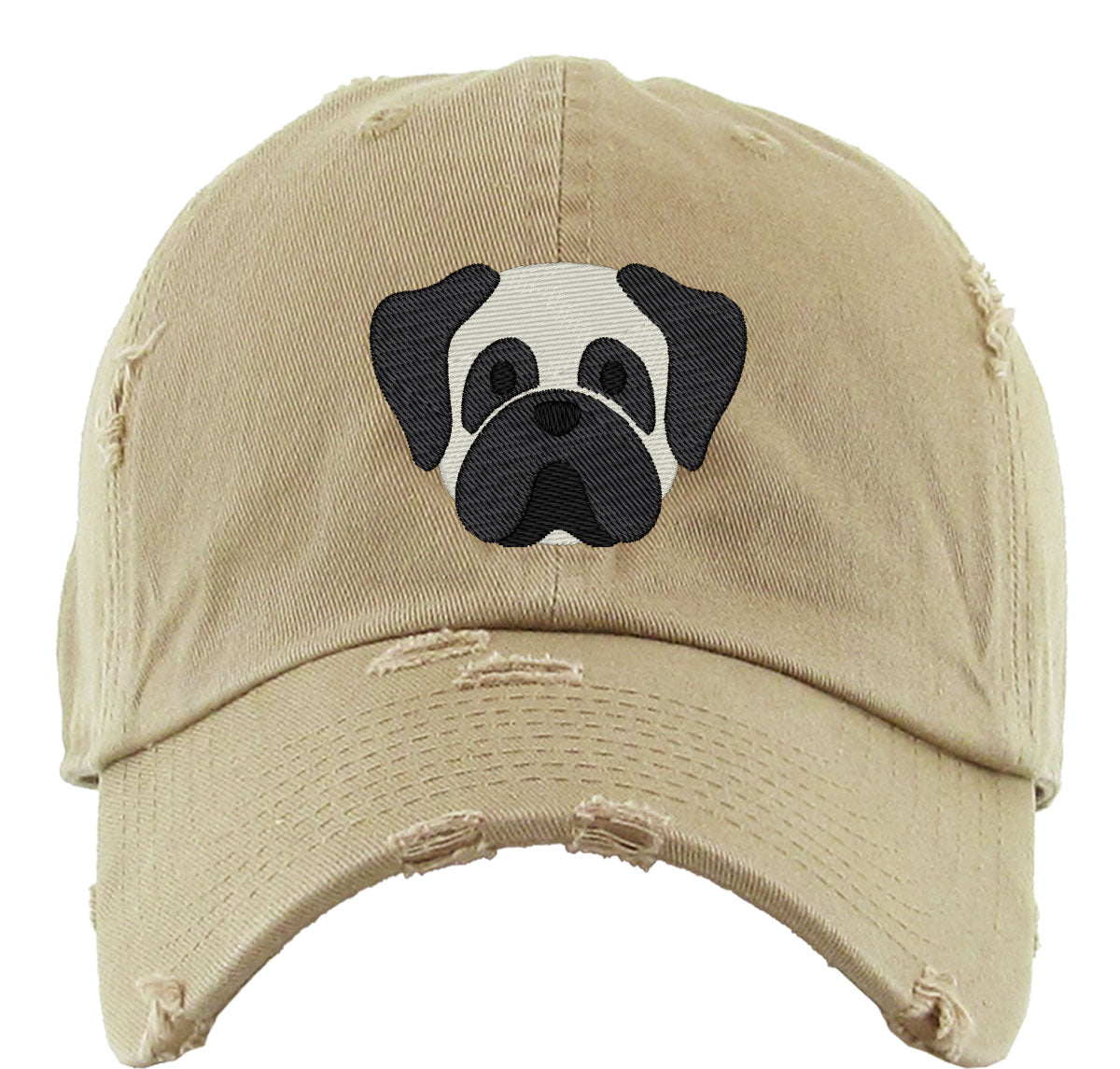 Pug Dog Face Vintage Baseball Cap