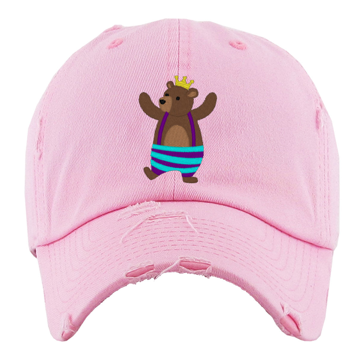 Dancing Bear With Crown Vintage Baseball Cap