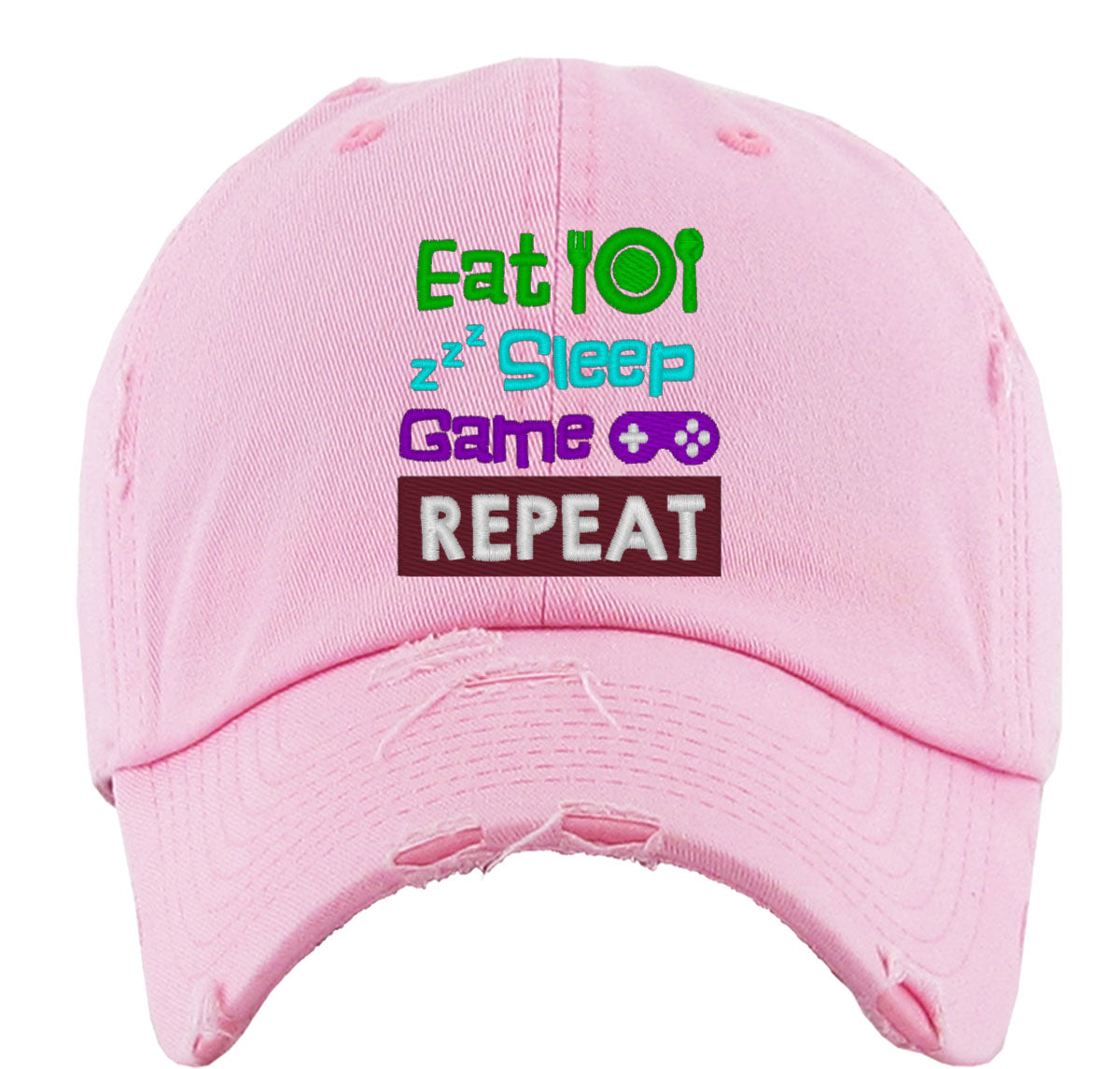 Eat Sleep Game Repeat Vintage Baseball Cap