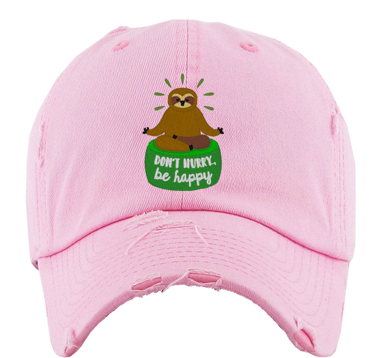 Don't Hurry Be Happy Sloth Vintage Baseball Cap