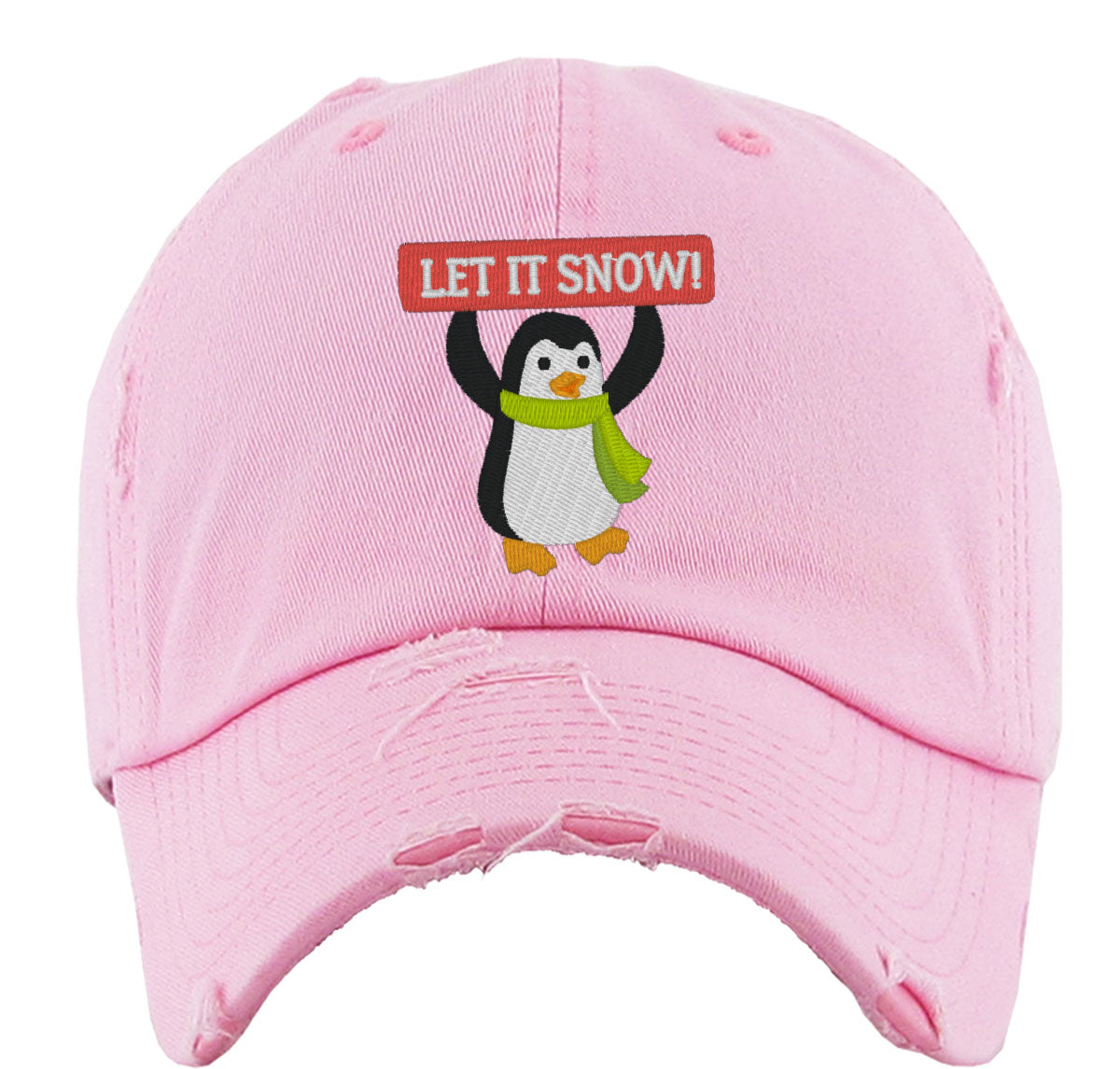 Cute Penguin Let It Snow Vintage Baseball Cap