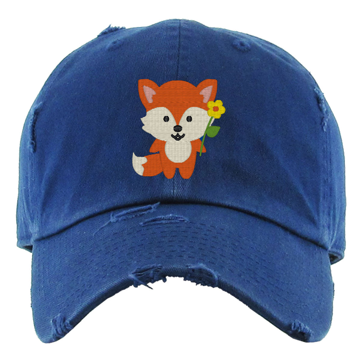 Cute Fox With Flower Vintage Baseball Cap