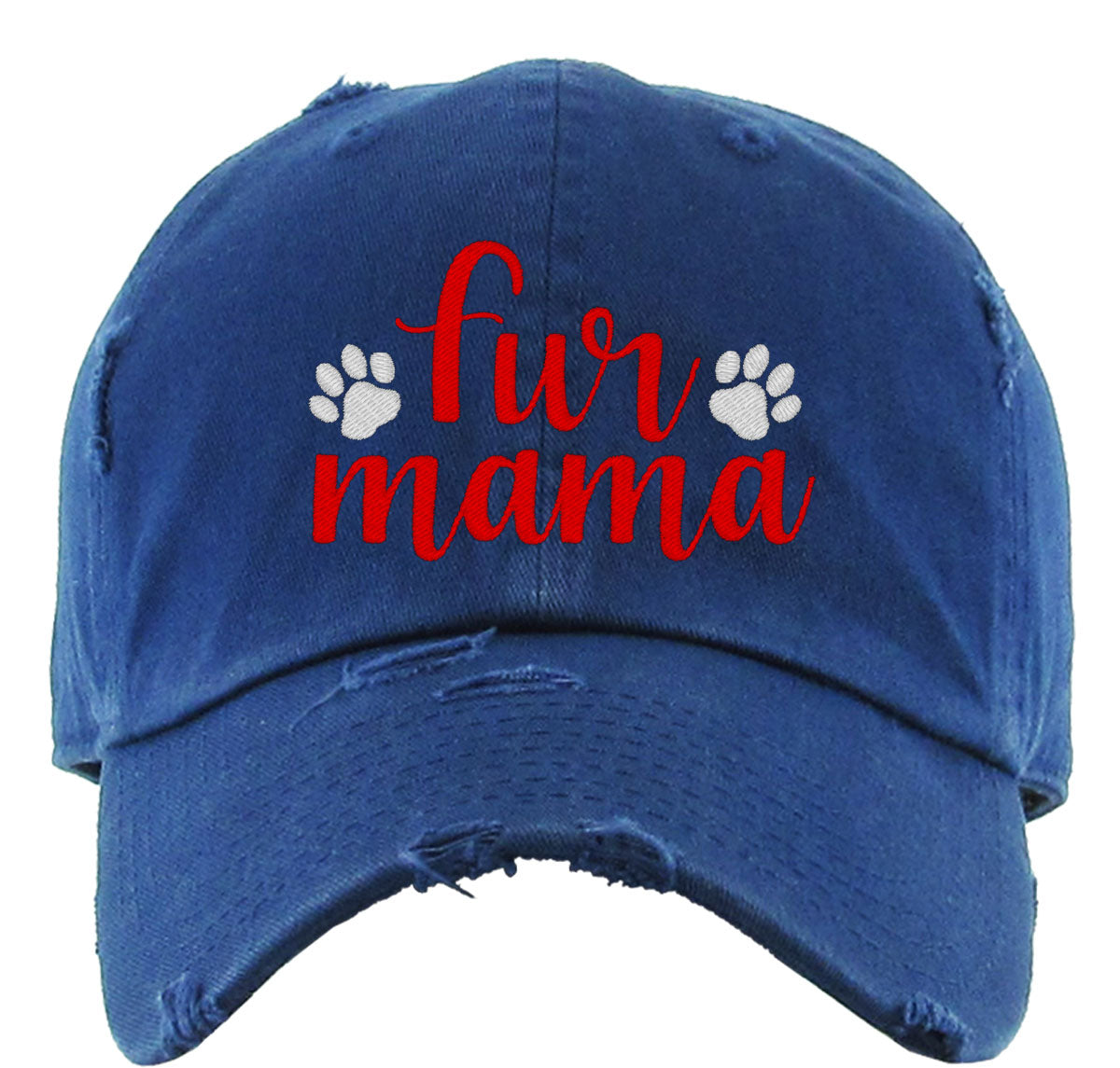 Fur Mama Dog Paw Print Vintage Baseball Cap