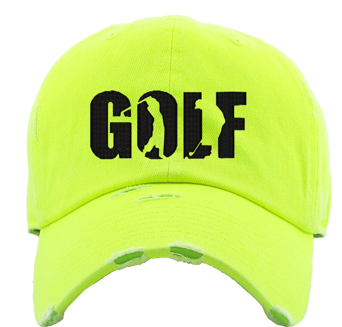 Golf Typography Silhouette Vintage Baseball Cap