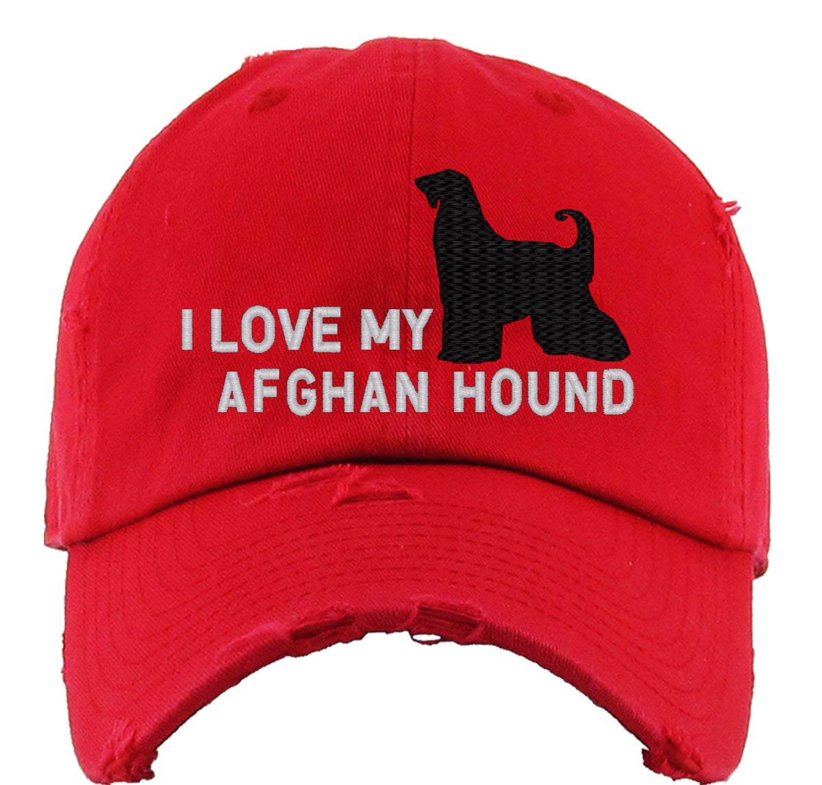 I Love My Afghan Hound Dog Vintage Baseball Cap