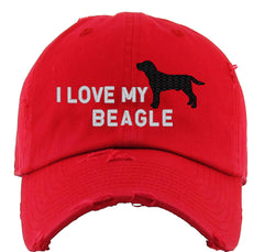 I Love My Beagle Dog Vintage Baseball Cap