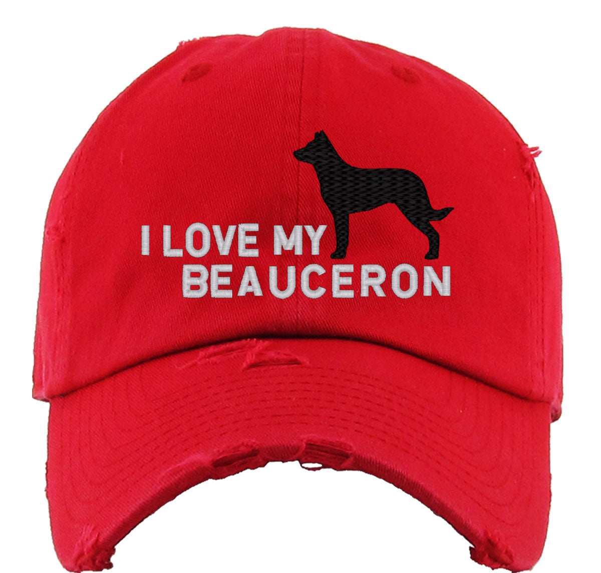 I Love My Beauceron Dog Vintage Baseball Cap