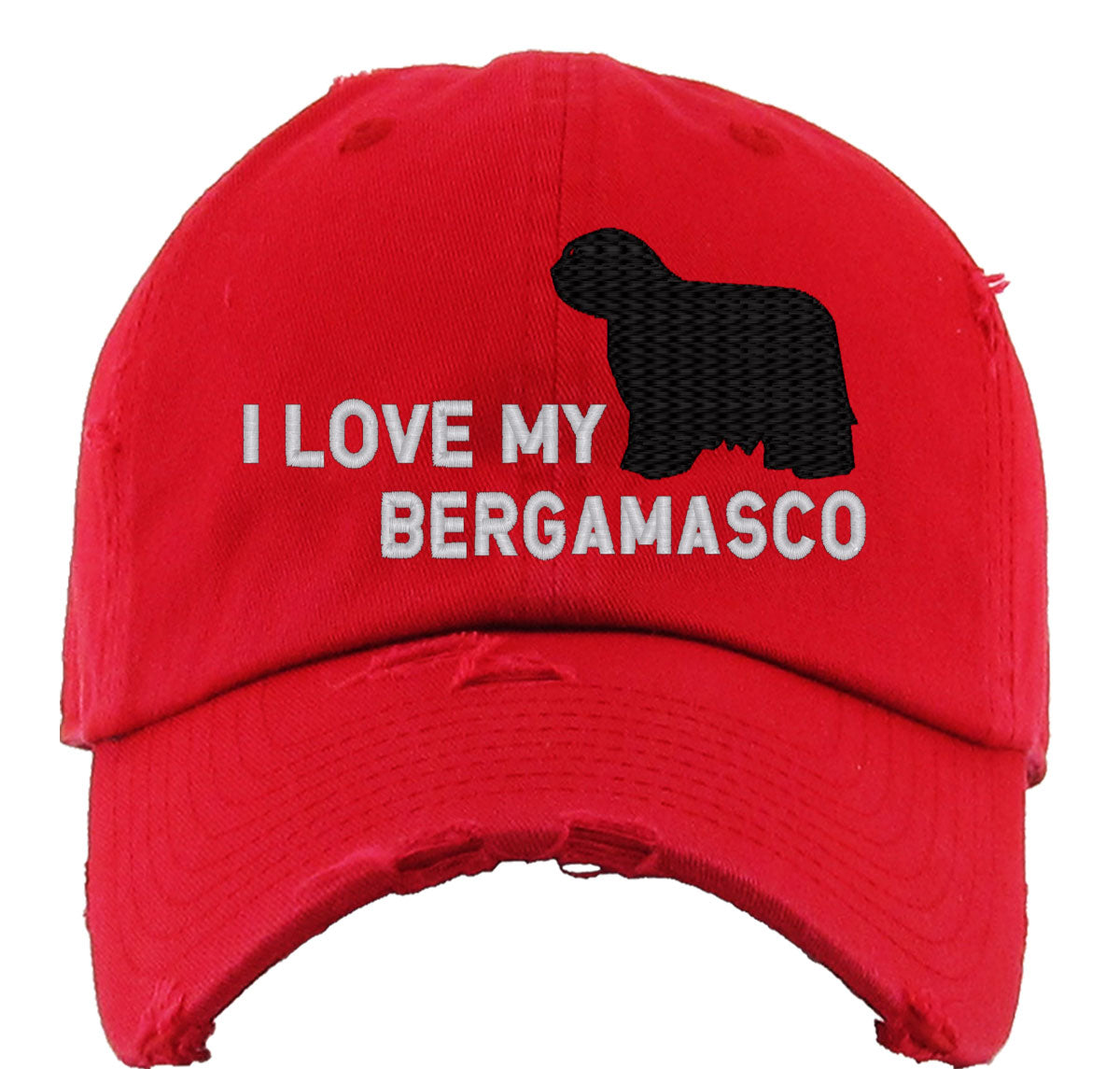 I Love My Bergamasco Dog Vintage Baseball Cap