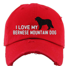I Love My Bernese Mountain Dog Vintage Baseball Cap