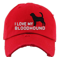 I Love My Bloodhound Dog Vintage Baseball Cap