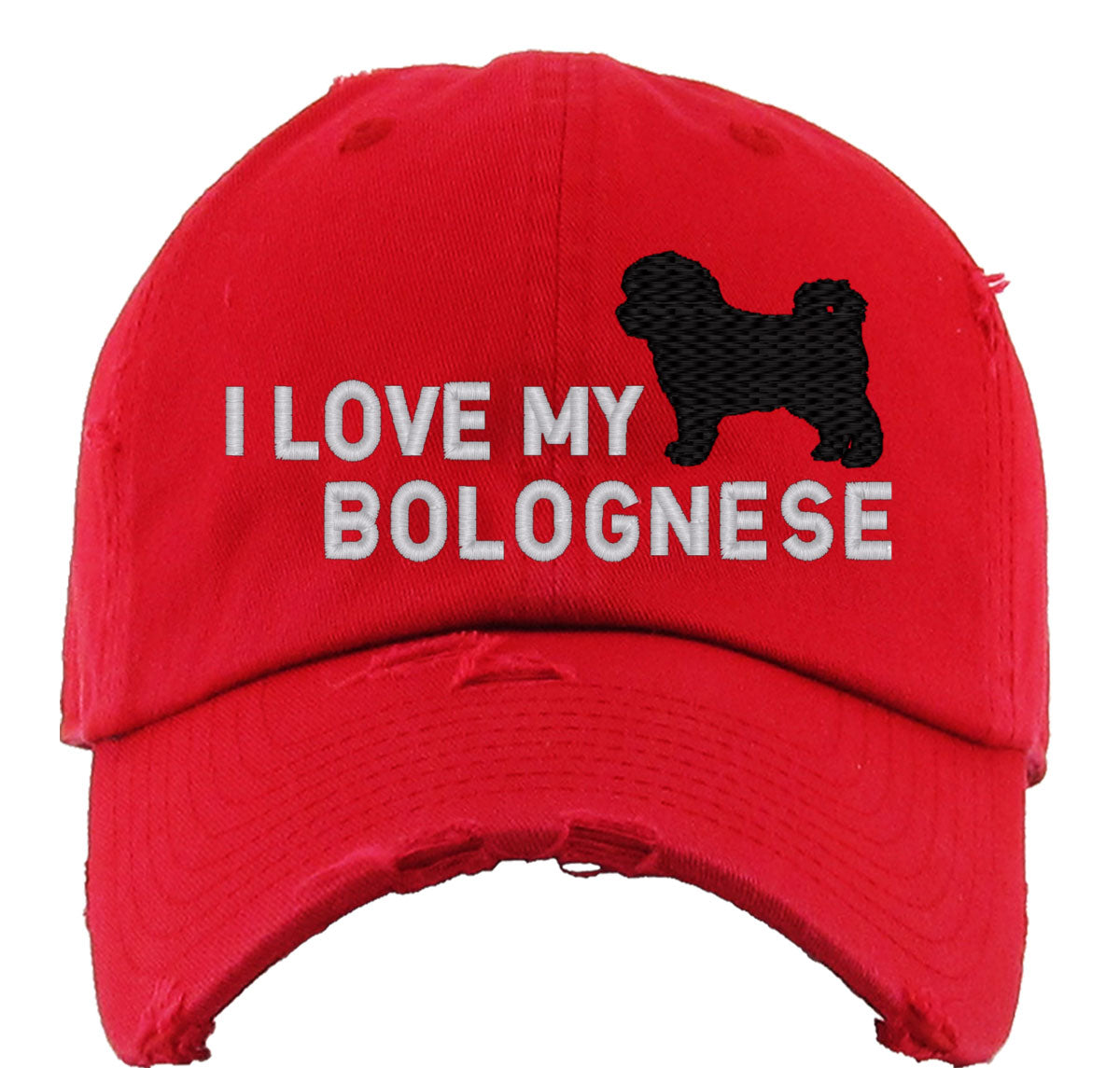 I Love My Bolognese Dog Vintage Baseball Cap