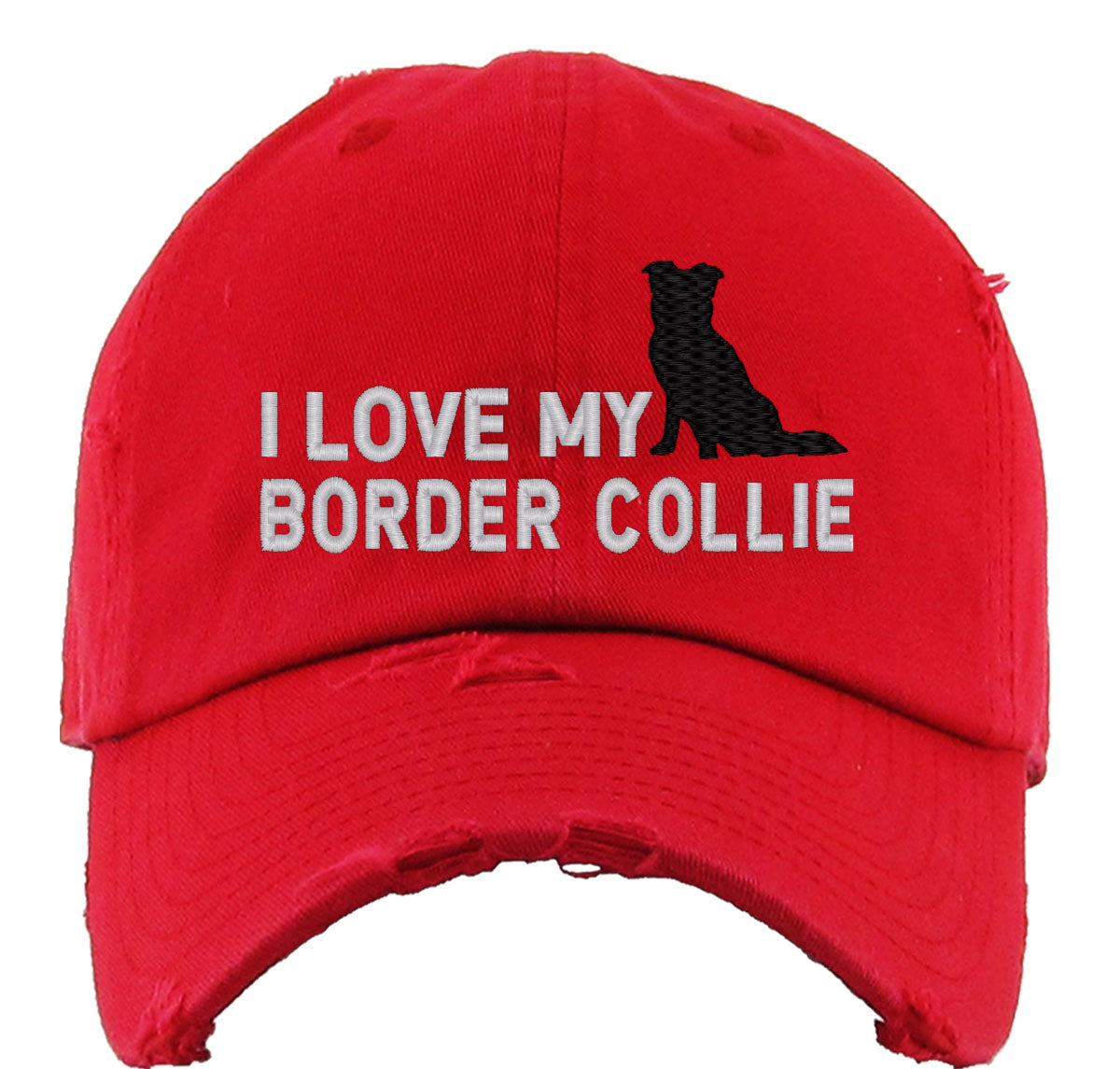 I Love My Border Collie Dog Vintage Baseball Cap
