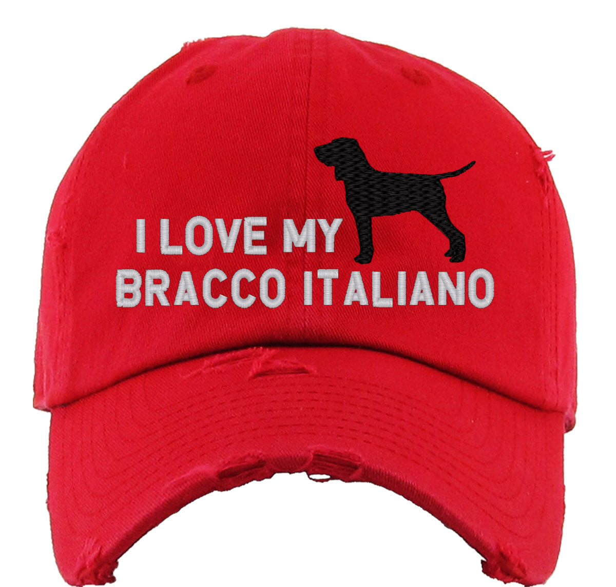 I Love My Bracco Italiano Dog Vintage Baseball Cap