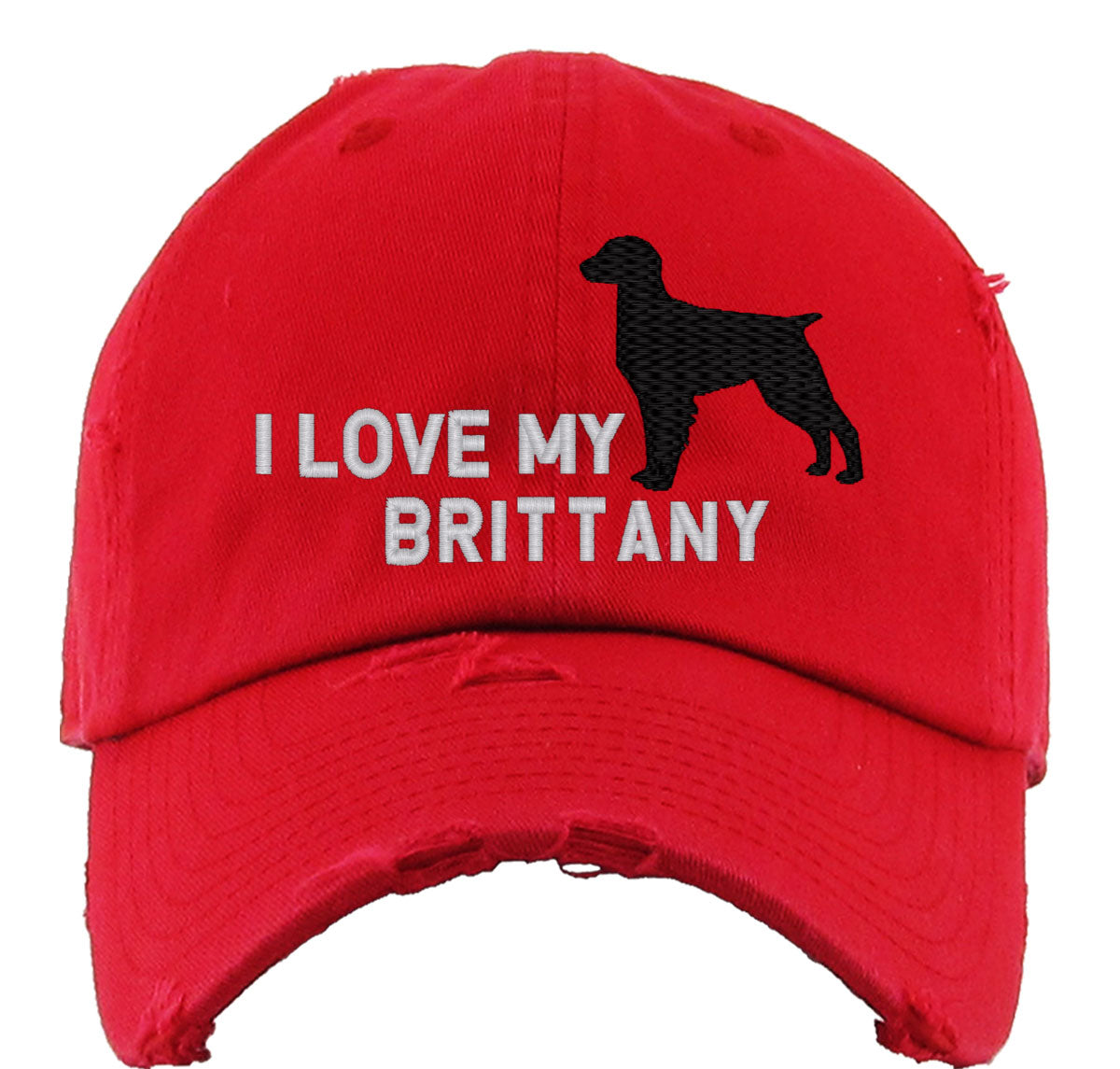 I Love My Brittany Dog Vintage Baseball Cap