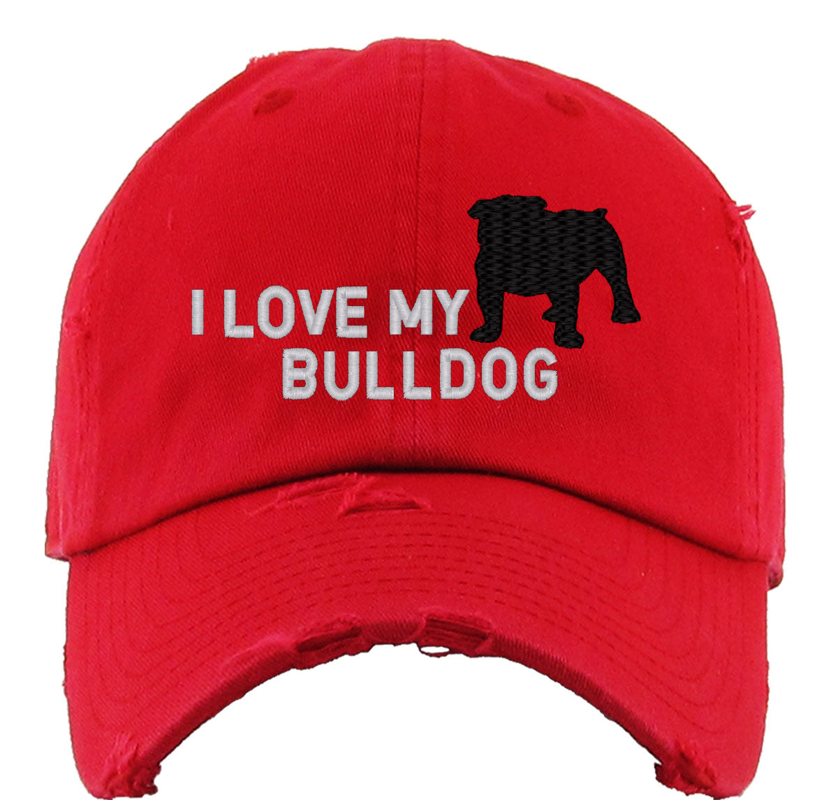 I Love My Bulldog Vintage Baseball Cap