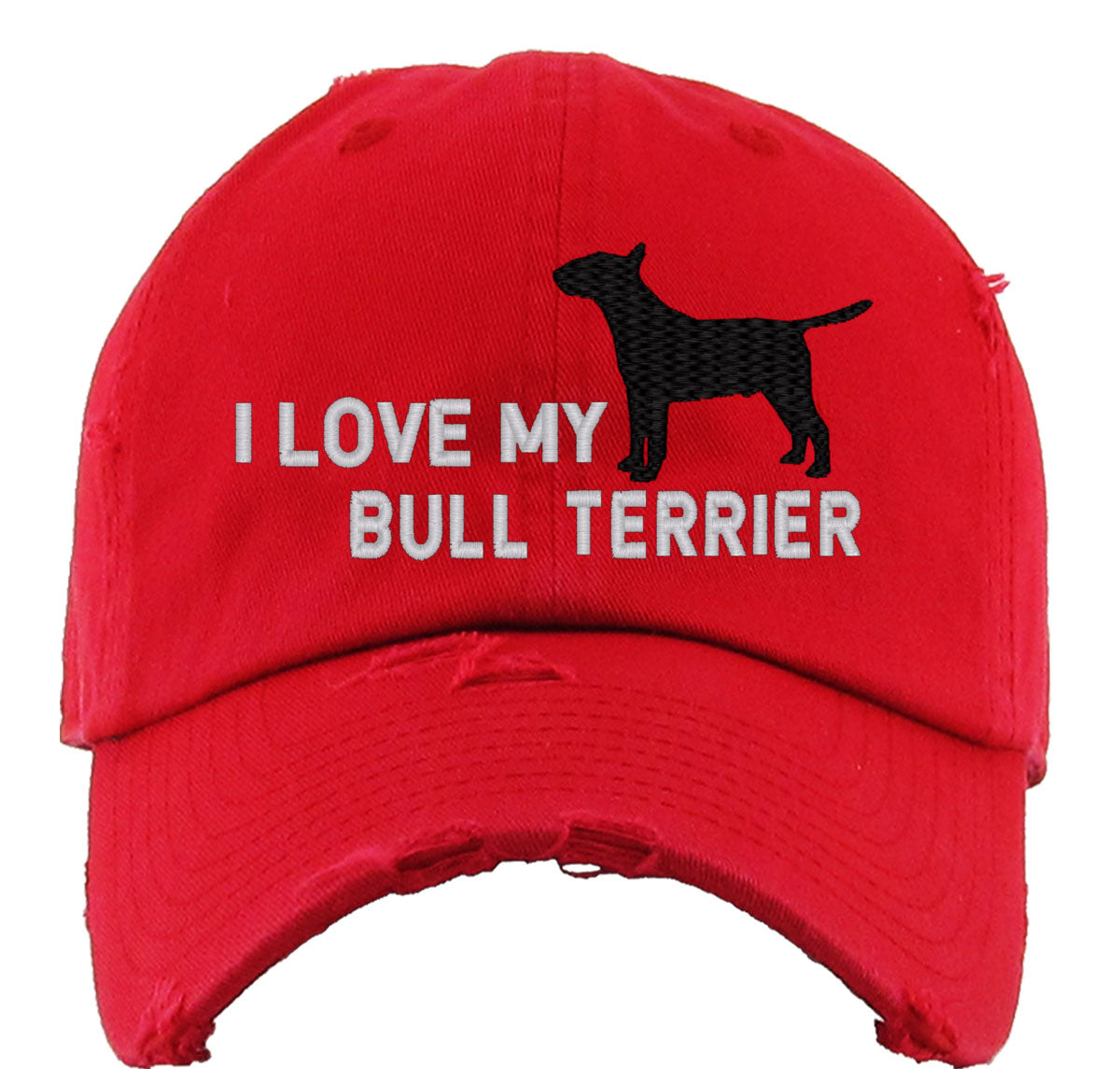 I Love My Bull Terrier Dog Vintage Baseball Cap