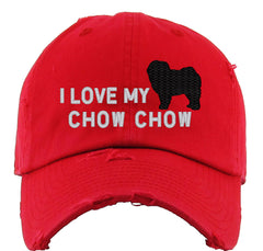 I Love My Chow Chow Dog Vintage Baseball Cap