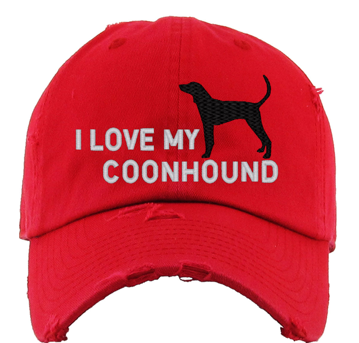 I Love My Coonhound Dog Vintage Baseball Cap
