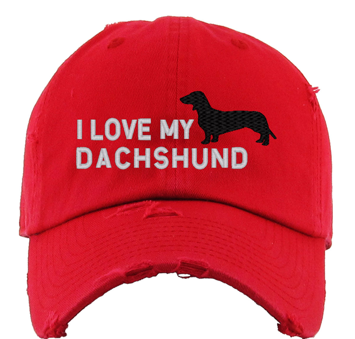 I Love My Dachshund Dog Vintage Baseball Cap