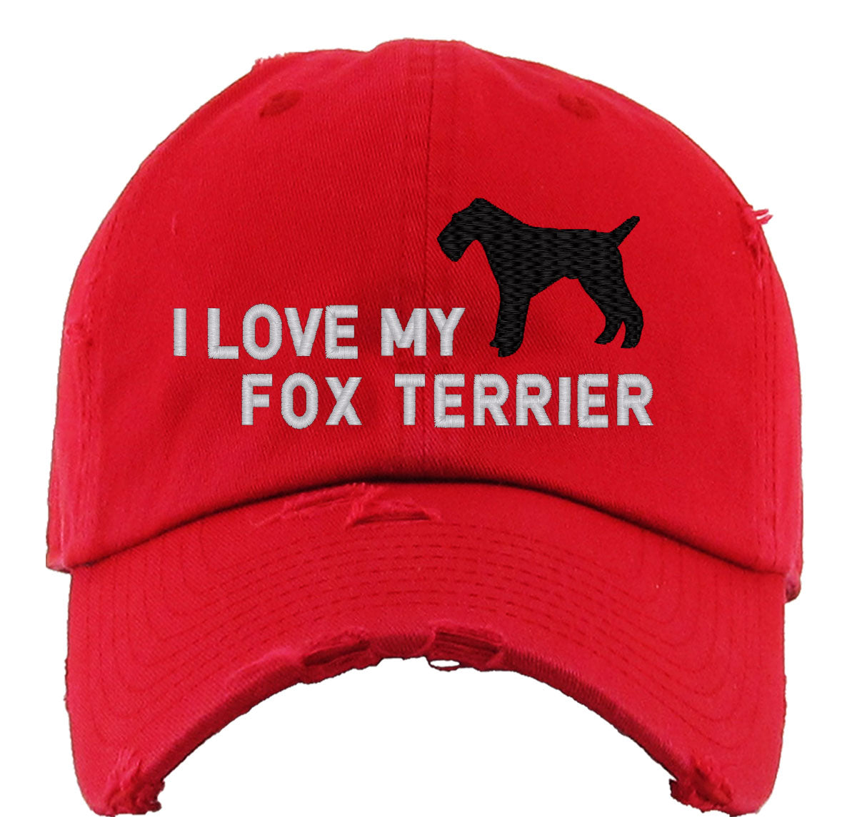 I Love My Fox Terrier Dog Vintage Baseball Cap