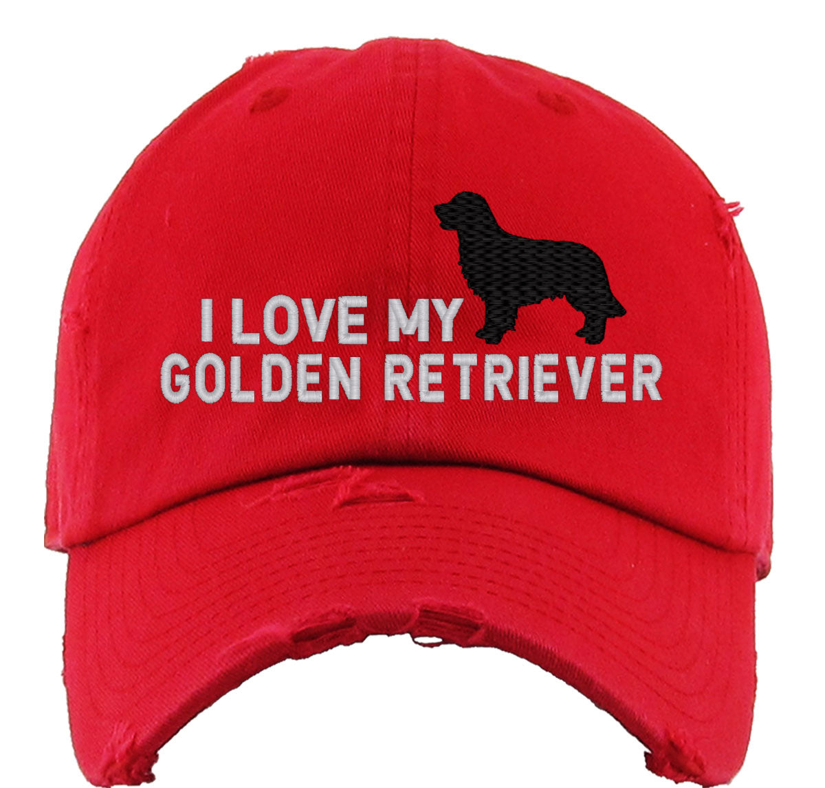 I Love My Golden Retriever Dog Vintage Baseball Cap
