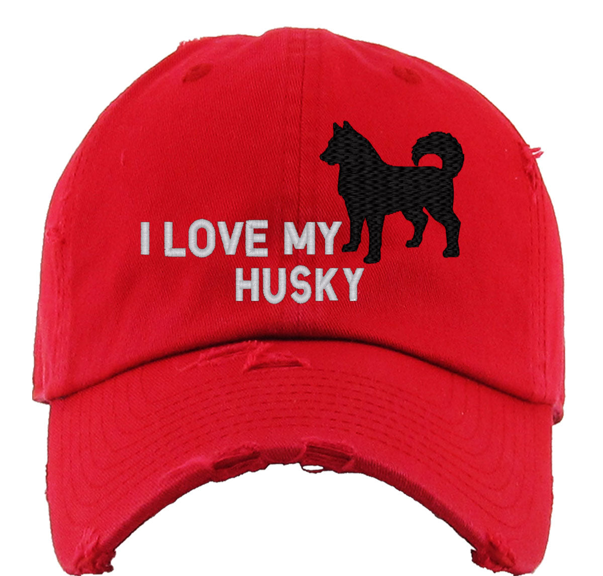 I Love My Husky Dog Vintage Baseball Cap