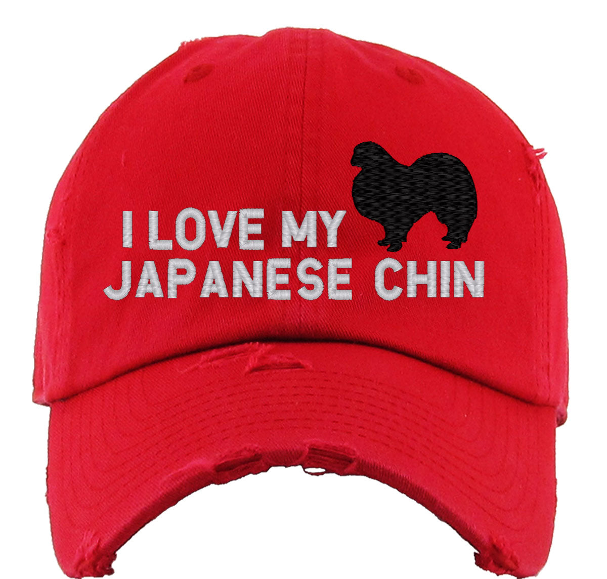 I Love My Japanese Chin Dog Vintage Baseball Cap