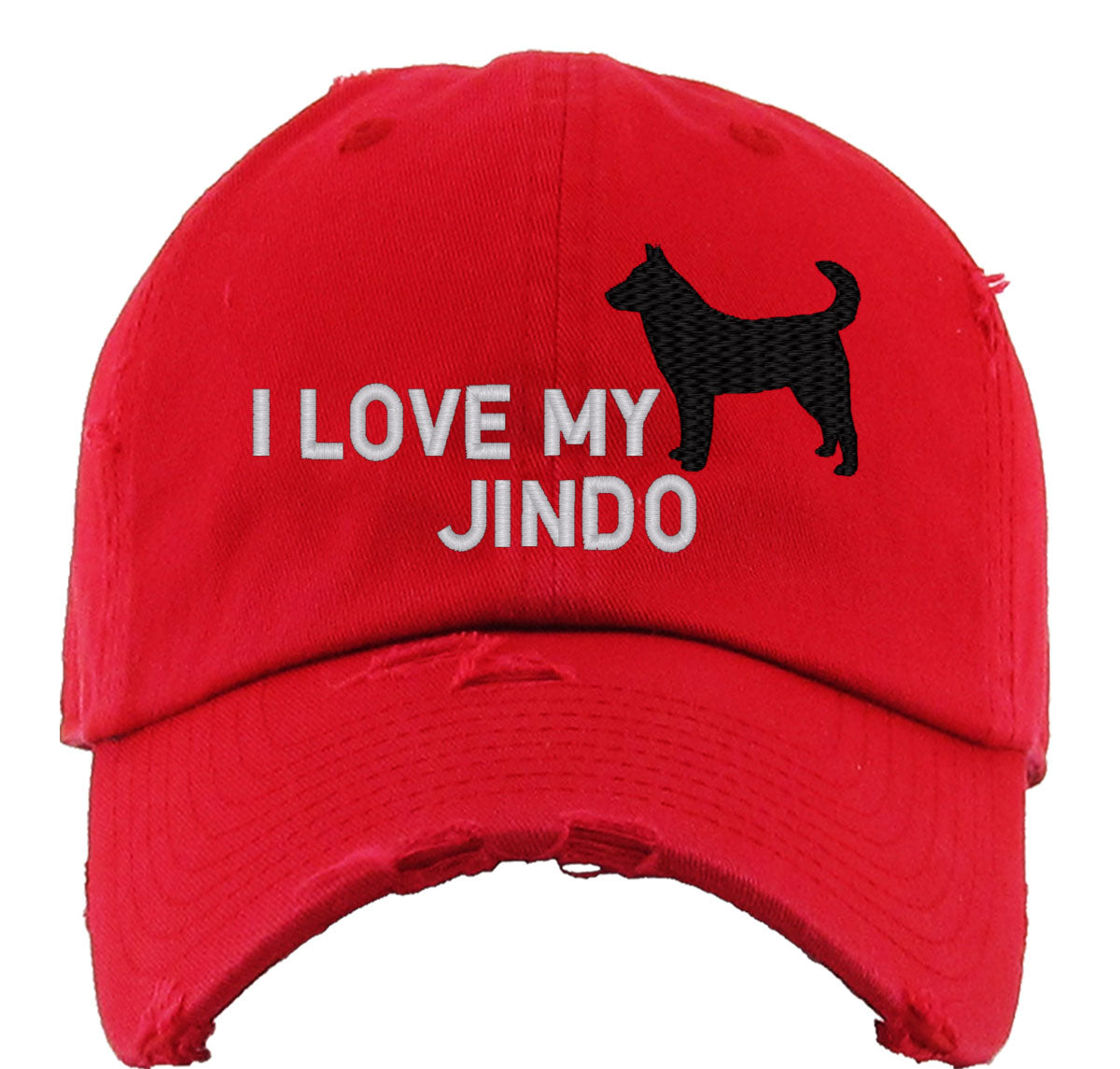 I Love My Jindo Dog Vintage Baseball Cap